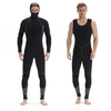 Hommes 3mm néoprène combinaisons de natation 2 pièces à capuche à manches longues combinaison de plongée pour plongée sous-marine chasse sous-marine surf combinaison maillot de bain