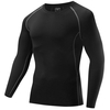 Hommes chemise de Compression à manches longues Jersey sport actif couche de base T-Shirt chemise d
