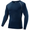 Hommes chemise de Compression à manches longues Jersey sport actif couche de base T-Shirt chemise d