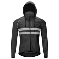 Hommes coupe-vent à capuche cyclisme veste respirant haute visibilité réfléchissant vélo vélo équitation sport manteau veste
