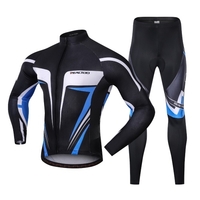 Hommes cyclisme maillot ensemble respirant à manches longues vélo chemise vélo équitation sport maillot avec pantalon rembourré collants vtt cyclisme vêtements tenue