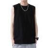 Hommes débardeurs T-shirts sans manches O cou gilets en coton grande taille t-shirts