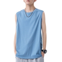 Hommes débardeurs T-shirts sans manches O cou gilets en coton grande taille t-shirts