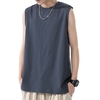 Hommes débardeurs T-shirts sans manches O cou gilets en coton grande taille t-shirts