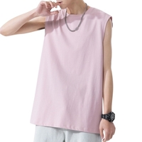 Hommes débardeurs T-shirts sans manches O cou gilets en coton grande taille t-shirts