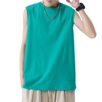 Hommes débardeurs T-shirts sans manches O cou gilets en coton grande taille t-shirts
