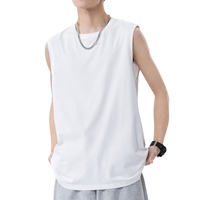 Hommes débardeurs T-shirts sans manches O cou gilets en coton grande taille t-shirts