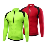 Hommes Demi Fermeture Éclair À Manches Longues Maillot De Cyclisme À Séchage Rapide Respirant VTT Vélo De Montagne Chemise De Vélo Vêtements De Cyclisme