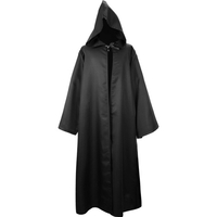 Hommes Femmes Halloween Costume Cape Couleur Unie À Capuche À Manches Longues Tunique Robe Cardigan Cape