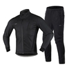 Hommes Hiver Cyclisme Vêtements Ensemble Manches Longues Coupe-Vent Vélo Jersey avec Pantalon Cyclisme En Plein Air Course À Pied Veste De Sport Vêtements De Sport