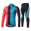 Hommes manches longues cyclisme maillot ensemble polaire doublé hiver chaud VTT route vélo chemise avec pantalon rembourré vélo veste tenue