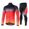 Hommes manches longues cyclisme maillot ensemble polaire doublé hiver chaud VTT route vélo chemise avec pantalon rembourré vélo veste tenue