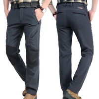 Hommes Pantalon doublé en molleton coupe-vent hydrofuge Pantalon Sport extérieur Escalade Camping Randonnée Pantalon de montagne 5 poches zippées
