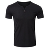 Hommes T-shirt à manches courtes O Boutons de cou Solid Street Summer Tees Tops décontractés