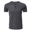 Hommes T-shirt à manches courtes O Boutons de cou Solid Street Summer Tees Tops décontractés