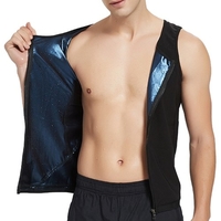 Hommes Taille Formateur Gilet Zipper Workout Gilet Corps Shaper Costume Chemise Débardeur Mince Perte De Poids Entraîneur Gilet