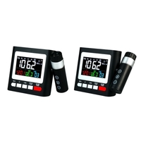 Horloge de projection Réveil numérique avec affichage du calendrier Snooze Date et thermomètre Station météo LED Horloge numérique de projection FM Radio Touch Control