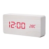 Horloge électronique affichage double écran réveil en bois affichage heure température Date trois luminosité commande vocale