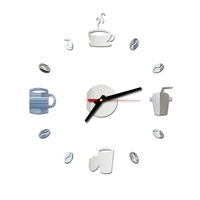 Horloge murale bricolage Stickers muraux muets sans cadre