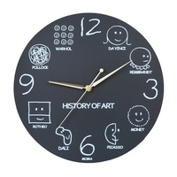 Horloge murale créative en bois avec horloge mathématique