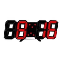 Horloge murale LED 3D affichage de la température de la date réveil numérique pour l