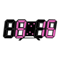 Horloge murale LED 3D multifonctionnelle serrure de Table numérique affichage de la température grand écran réveil pour l