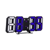 Horloge numérique LED 3D Horloge de Table électronique Réveil mural Horloges suspendues rougeoyantes Shell blanc Affichage blanc