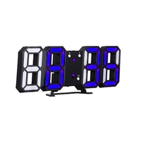 Horloge numérique LED 3D Horloge de Table électronique Réveil mural Horloges suspendues rougeoyantes Shell blanc Affichage blanc
