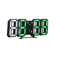 Horloge numérique LED 3D Horloge de Table électronique Réveil mural Horloges suspendues rougeoyantes Shell blanc Affichage blanc