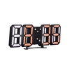 Horloge numérique LED 3D Horloge de Table électronique Réveil mural Horloges suspendues rougeoyantes Shell blanc Affichage blanc