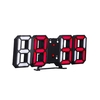 Horloge numérique LED 3D Horloge de Table électronique Réveil mural Horloges suspendues rougeoyantes Shell blanc Affichage blanc