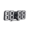 Horloge numérique LED 3D Horloge de Table électronique Réveil mural Horloges suspendues rougeoyantes Shell blanc Affichage blanc