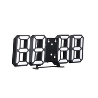 Horloge numérique LED 3D Horloge de Table électronique Réveil mural Horloges suspendues rougeoyantes Shell blanc Affichage blanc