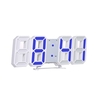 Horloge numérique LED 3D Horloge de Table électronique Réveil mural Horloges suspendues rougeoyantes Shell blanc Affichage blanc