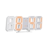 Horloge numérique LED 3D Horloge de Table électronique Réveil mural Horloges suspendues rougeoyantes Shell blanc Affichage blanc