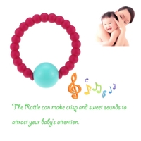 HOT mignon 100% qualité alimentaire silicone Bangles Bracelet avec ronds de Bell Perles Croquer BPA Teethers gratuites Nursing Toy Bijoux apaisant pour bébé Garçons Filles Maman cadeau enfant