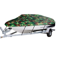 Housse de bateau Protection contre les intempéries Housses complètes avec bande et boucle réglables Housse de protection extérieure pour yacht de style camouflage Protection solaire Protection anti-poussière et étanche Résistante aux rayures Univer