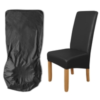 Housse de chaise de salle à manger,  housse de chaise amovible à haute élasticité Housse de protection de siège de chaise imperméable en cuir PU lavable pour la cérémonie de mariage de l