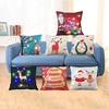 Housse de coussin de joyeux noël de 18 * 18 pouces / 45 * 45cm lin coloré LED