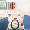 Housse de coussin de joyeux noël de 18 * 18 pouces / 45 * 45cm lin coloré LED