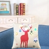 Housse de coussin de joyeux noël de 18 * 18 pouces / 45 * 45cm lin coloré LED