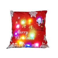 Housse de coussin de Noël à LED colorée en lin de 18 * 18 pouces / 45 * 45cm