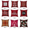 Housse de coussin rouge à carreaux style taie d