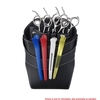 housse en cuir pour ranger des ciseaux de coiffeur avec clips et rivets pour s