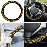 Housse universelle de volant de tournesol,  accessoires de tournesol de voiture de tissu de glissement et de sueur