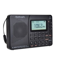 HRD-603 Radio portative AM / FM / SW / BT / TF Radio de poche USB Enregistreur numérique MP3 Support Carte TF Bluetooth