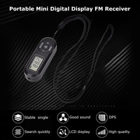 HRD-727 Portable Mini Radio FM Affichage Numérique Récepteur FM Rétro Lecteur MP3 Style DSP avec Casque Longe