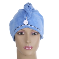 Htovila 2 pcs Doux Microfibre Séchage Rapide Cheveux Serviettes Sèche-Absorbant Cheveux Sec Cap Bath Douche Wrap Turban Serviette avec bouton pour tous les types de cheveux et longueurs