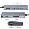 Hub 8-en-1 de type C Adaptateur HD de type C à 4K à 30 Hz avec port Ethernet / USB3.0 / 87W PD Charge rapide / Prise en charge de la lecture de la carte TF&SD Gris