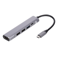Hub USB-C 5-en-1 USB3.0 USB2.0 Type-C vers 4K HD Converter PD Charge rapide / transfert de données Hub USB
